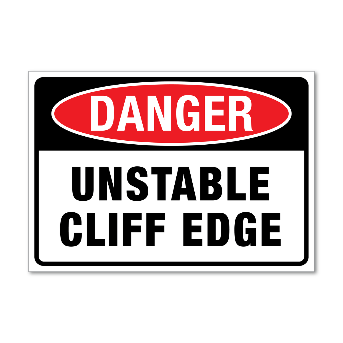 Danger Unstable Cliff Edge Sign