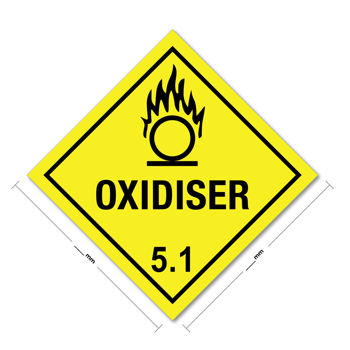 Oxidiser Sign (Hazardous Substance)